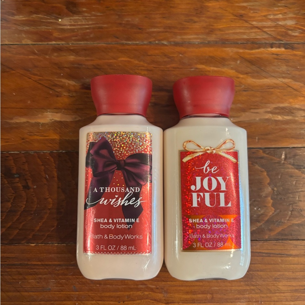 Bath & Body Works Red and Cream Body Lotion Duo
